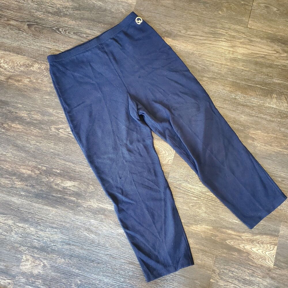 St. John Basics Size 14 Navy Blue Pants
